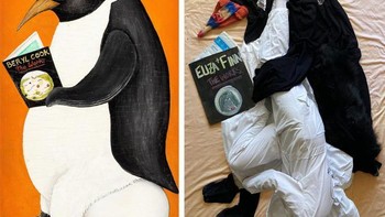 Mereplikasi lukisan Penguin Reading. Foto: Reddit.com/GettyMuseumChallenge/