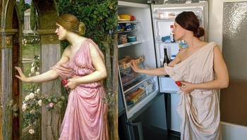 Mereplikasi lukisan Pysche Entering Cupids Garden, Foto: Reddit.com/GettyMuseumChallenge/