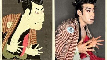 Mereplikasi lukisan aktor Otani Onijii III sebagai Yakko Edobei. Foto: Reddit.com/GettyMuseumChallenge/ 
