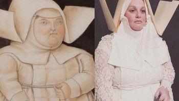Mereplika lukisan Madre Superiora. Foto: Reddit.com/GettyMuseumChallenge/