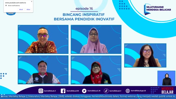 Guru bagikan metode pembelajaran kreatif dalam acara Bincang Inspiratif bersama Pendidik Inovatif, Kamis (2/12/2021).