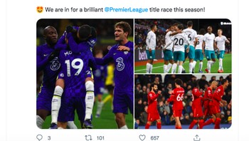 Ketiga tim masing-masing hanya berjarak 1 poin satu sama lain. Foto: Twitter