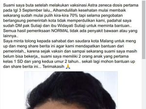 Viral Warga Kota Malang Buta Usai Vaksinasi