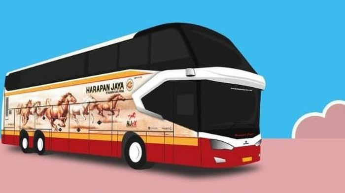 Bus UHD PO Harapan Jaya buatan karoseri Tentrem