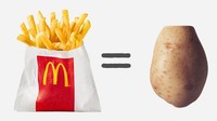 Kentang Goreng Mcd ukuran kecil dibuat dari sebutir kentang asli. @depositphotos via brightside