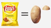 Sekantong potato chips ukuran kecil berisi sebutir lebih sedikit kentang asli. @depositphotos via brightside