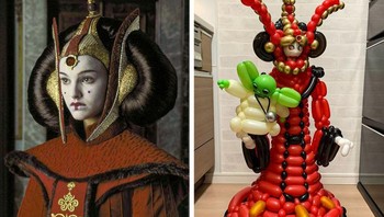 Ratu Amidala and Yoda. Foto: Instagram/balloonnaart
