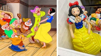 Putri Salju dan 7 Kurcaci. Foto: Instagram/balloonnaart