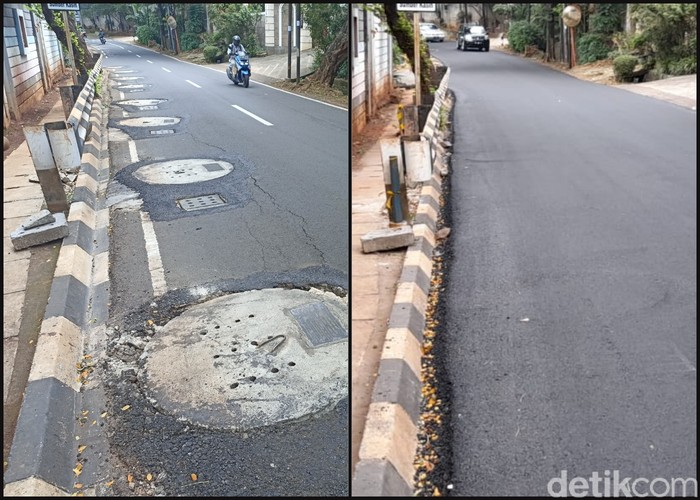 Lokasi sumur resapan di Jl Lebak Bulus III Jaksel, sebelum-sesudah pengaspalan , 3 Desember 2021. (Marteen Ronaldo Pakpahan/detikcom) Lokasi sumur resapan di Jl Lebak Bulus III Jaksel, sebelum-sesudah pengaspalan , 3 Desember 2021. (Marteen Ronaldo Pakpahan/detikcom)