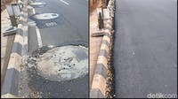Jl Lebak Bulus III ada di Kecamatan Cilandak, Jakarta Selatan. Pada 30 November, detikcom melihat permukaan aspal jalan rusak oleh pembangunan sumur resapan. Pada 3 Desember, sumur resapan itu sudah diaspal. (Marteen Ronaldo Pakpahan/detikcom)
