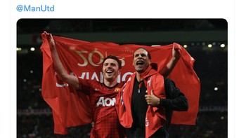 Rio Ferdinand mengucap selamat berpisah pada Carrick. Apapun yang kamu pilih nanti, aku harapkan yang terbaik, tulisnya. Foto: Twitter
