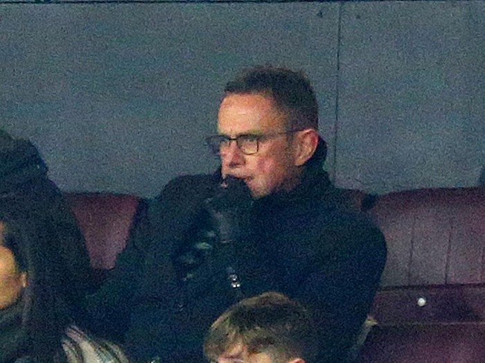 MANCHESTER, ENGLAND - DECEMBER 02: Ralf Rangnick, Interim Manager of Manchester United looks on from the stands during the Premier League match between Manchester United and Arsenal at Old Trafford on December 02, 2021 in Manchester, England. (Photo by Alex Livesey/Getty Images)