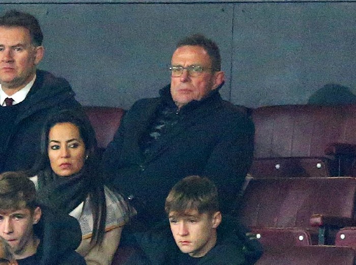 MANCHESTER, ENGLAND - DECEMBER 02: Ralf Rangnick, Interim Manager of Manchester United looks on from the stands during the Premier League match between Manchester United and Arsenal at Old Trafford on December 02, 2021 in Manchester, England. (Photo by Alex Livesey/Getty Images)