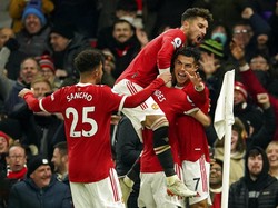 Di laga ini MU bangkit dari ketinggalan dan meraih kemenangan 3-2 atas Arsenal. (Foto: AP/Dave Thompson)