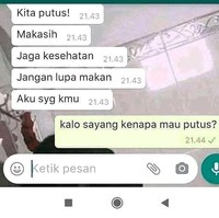 Bilang sayang tapi minta putus. Apa ini yang dinamakan cinta tapi tak harus memiliki? Bagaimana menurutmu? Foto: Instagram/@awreceh.id