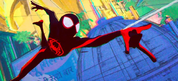Cuplikan adegan dalam film Spider-Man: Across The Spider-Verse (Part One).