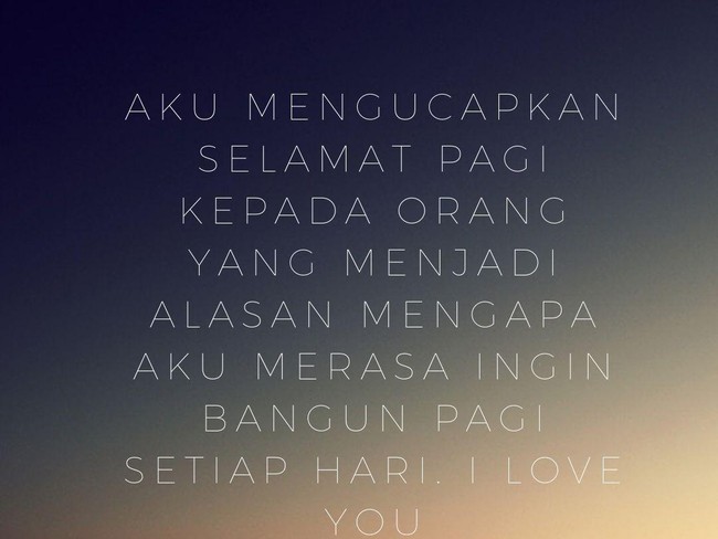 Ucapan selamat pagi romantis