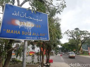 Duh! Tulisan Subhanallah di Alun-alun Sumedang Jadi Korban Vandalisme