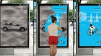 Iklan sosial ini menunjukkan bahwa bersepeda membuat udara lebih bersih.