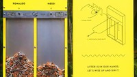 Stand kuning ini membuat orang tidak membuang puntung rokok sembarangan. Perokok diajak membuang puntungnya dipilihan pertanyaan yang bikin perdebatan.