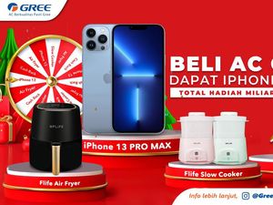 Promo Natal & Tahun Baru Gree, Beli AC Berhadiah iPhone 13 Pro Max