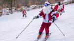 Saat Ratusan Sinterklas Galang Dana Amal Sambil Main Ski