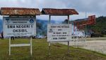 Penampakan SMA di Oksibil Papua Hangus Dibakar KKB