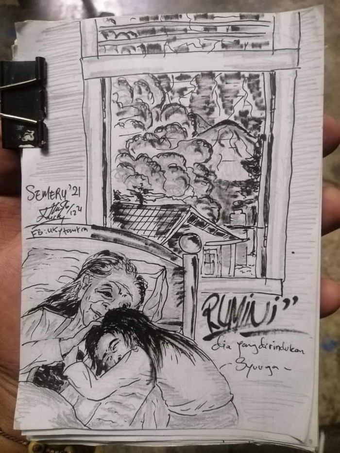 Ilustrasi pilu beredar viral di media sosial tentang Rumini dan ibunya.