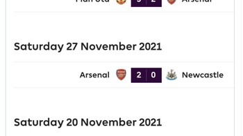 Kekalahan dari Liverpool disebut sebagai awal mula Arsenal kembali ke setting default karena setelahnya selalu kalah. Padahal Arsenal sempat tampil moncer. Foto: Twitter