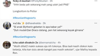 Ada drama Harry jadi PNS, sementara Ron jualan setelah lulus dari Hogwarts. Foto: (Twitter)