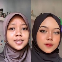 Ketika ditelusuri akun TikTok @doyandairymilkk kerap membuat video transformasi yang tadinya tampil tanpa makeup. Menjadi pangling dan glow up. Foto: Dok. Tangkapan layar akun TikTok @doyandiarymilkk.