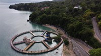 Foto udara wisata Jembatan Lingkar Lapoili di Desa Wangi-wangi, Kecamatan Sampolawa, Buton Selatan, Sulawesi Tenggara.