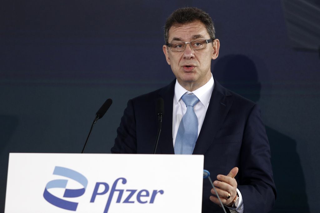 Pfizer CEO Albert Bourla  (AP Photo/Giannis Papanikos, File)