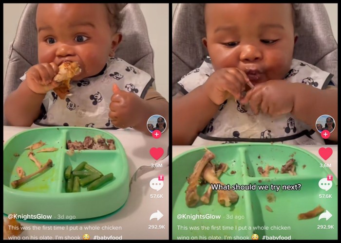 Balita Ini Makan Chicken Wings Sampai Bersih, Videonya Ditonton 28 Juta Kali!