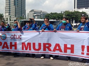 Ribuan Buruh Kumpul di Depan Patung Kuda, Tuntut 3 Hal Ini