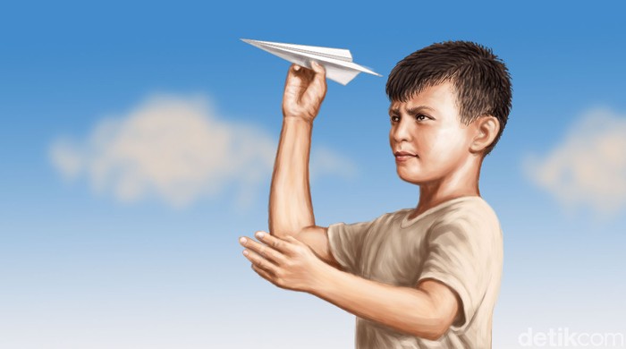 Ilustrasi cita-cita seorang anak ingin bisa menerbangkan pesawat seperti seorang pilot.