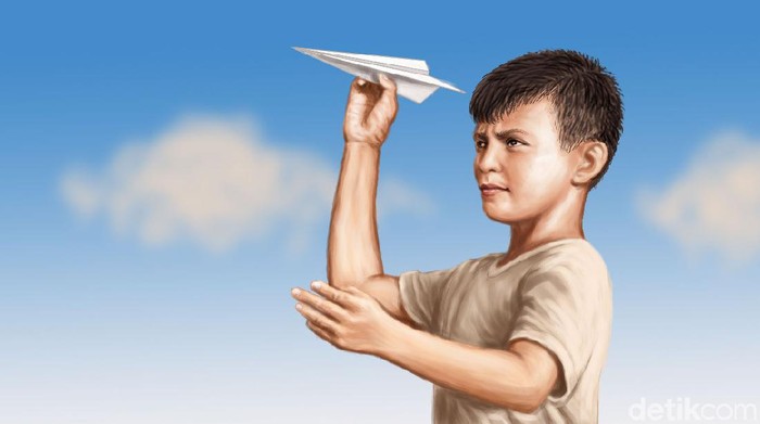 Ilustrasi cita-cita seorang anak ingin bisa menerbangkan pesawat seperti seorang pilot.