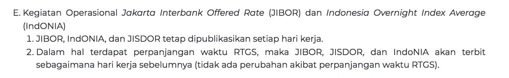 E, Jadwal Operasional BI