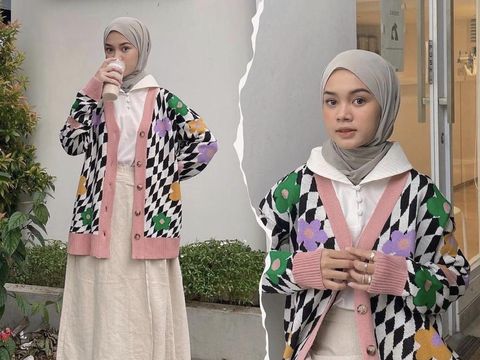 Rekomendasi cardigan rajut motif dari Haideeorlin.
