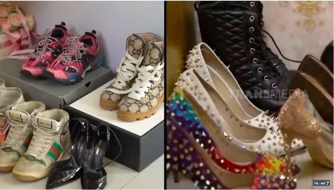 Tak cuma sepatu, ia juga mengoleksi sepatu mewah. Salah satu favoritnya adalah Gucci Boots, yang ia beli sekitar Rp 28 juta. (Foto: YouTube/Trans7 Official)