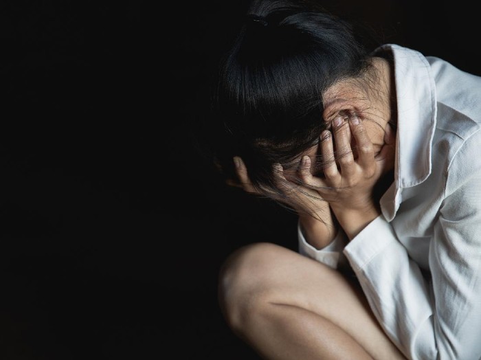 Despair. The concept of stopping violence against women and human trafficking,  International Womens Day