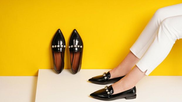 babettes women comfort shoe isolated white background in the studio
