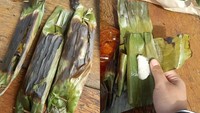 Hal yang sama terjadi dialami netizen lainnya. Ketika ingin memesan otak-otak lewat ojek online, isi otak-otaknya seukuran jempol tapi bungkusnya besar. Foto: Instagram @_sadfood