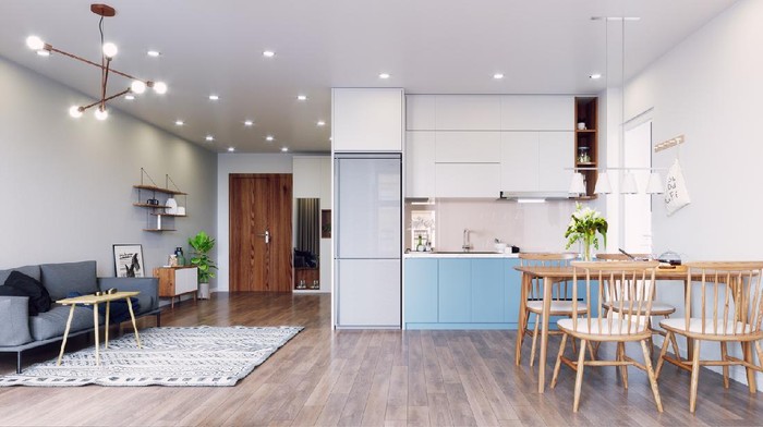 modern  living interior design. 3d rendering concept