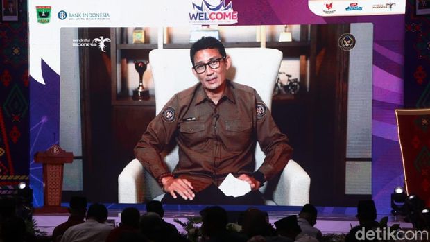 Acara West Sumatera Nature, Culture and Creative Tourism Festival (WELCOME) di aula Anggun Nan Tongga Kantor Perwakilan Bank Indonesia Sumbar, Kamis (9/12/2021) siang.