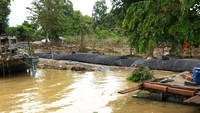 Menteri PUPR Basuki Hadimuljono mengatakan, untuk penanganan jangka pendek, PUPR memasang geobag di area yang tepat, yang terdampak besar, seperti pusat ekonomi kota. Dia sudah menugaskan Balai Wilayah Sungai (BWS) Kalimantan 1 dan PT. Wijaya Karya untuk bekerja dan segera menyelesaikannya karena BMKG memprediksi puncak hujan akan terjadi di sekitar Januari-Februari 2022.