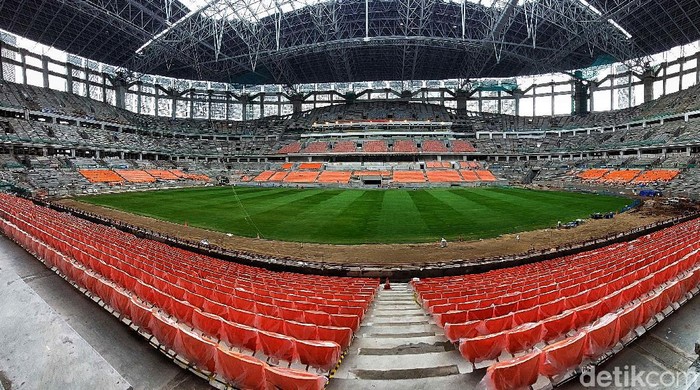 Wajah Terkini Pembangunan JIS, Salah Satu Stadion Termegah Dunia Progres pembangunan Jakarta International Stadium telah mencapai 87 persen. Diketahui, saat ini pembangunan berfokus pada pemasangan bangku penonton.