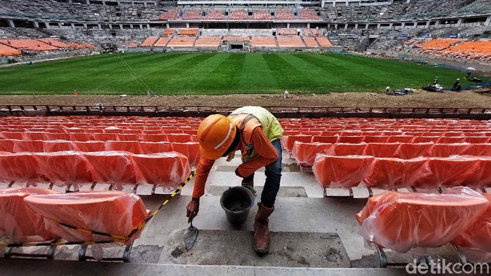 Wajah Terkini Pembangunan JIS, Salah Satu Stadion Termegah Dunia Progres pembangunan Jakarta International Stadium telah mencapai 87 persen. Diketahui, saat ini pembangunan berfokus pada pemasangan bangku penonton.