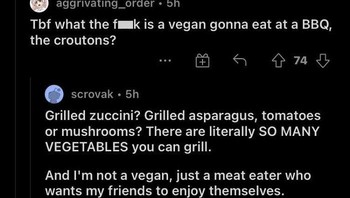 Biarkan saja, sih, selama dia bahagia menjadi vegan. Hargai pilihannya. Foto: via Bored Panda