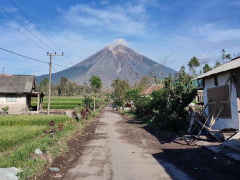 Gunung Semeru kembali menyemburkan awan panas pagi ini.